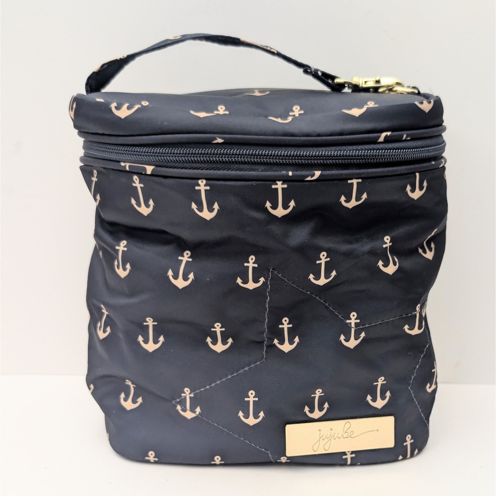 Ju-Ju-Be Fuel Cell Insulated Lunch Bottle Bag Admiral Nautical Anchor Navy Gold